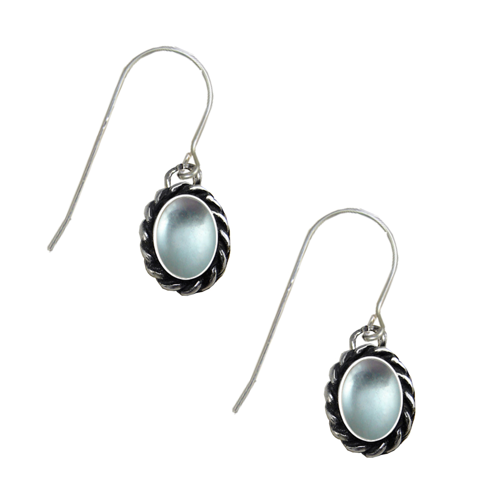 Sterling Silver Blue Topaz Gemstone Drop Dangle Earrings